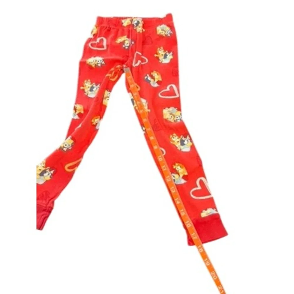 Bluey Bingo‎ Red Heart Cotton Pajama Set Long Sleeve Pants Size 6 RN 87652